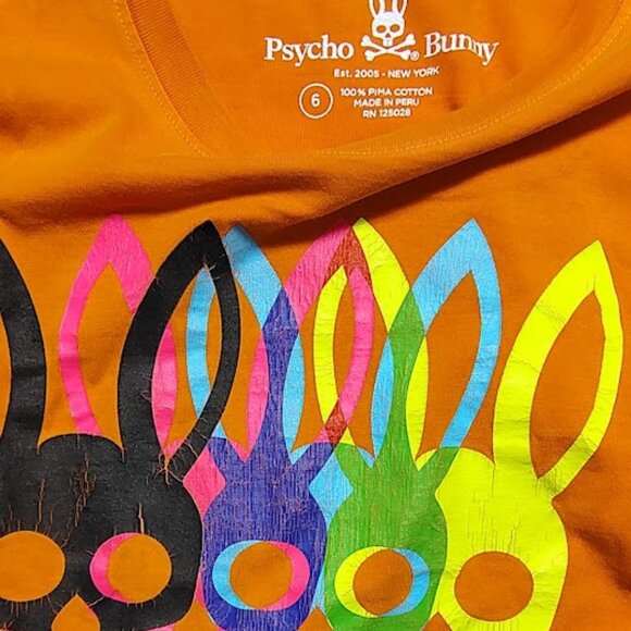 Two very soft Psycho Bunny t-shirts both size 6 (LARGE) - Picture 4 of 4